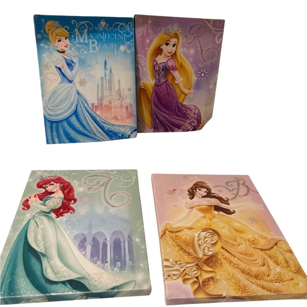 4 pieces Disney Princess Canvas Collection painting - Blue, Purple, Teal, Yellow